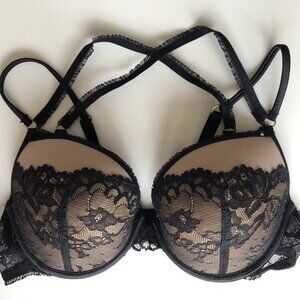 Agent Provocateur Black and Tan Lace Bra